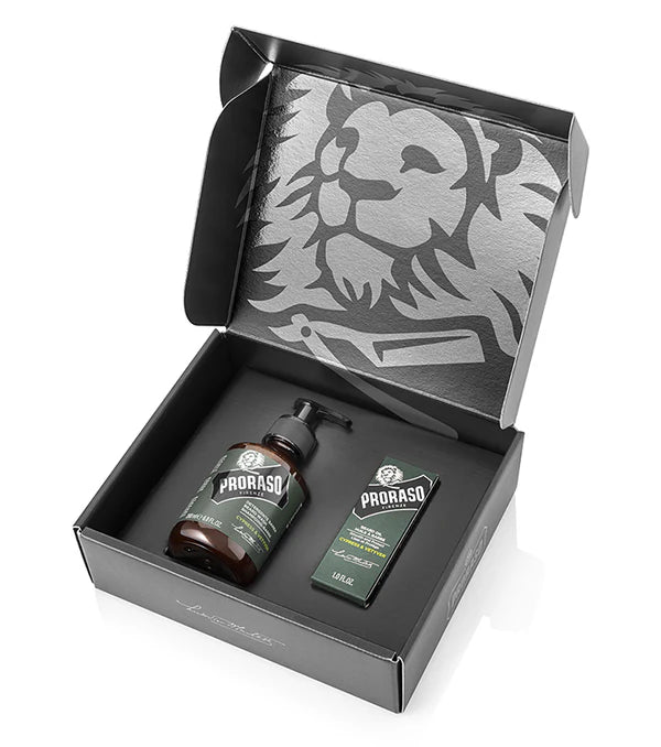 Beard Care Duo Box for Full or Long Beards: Cypress & Vetyver - Barbermarket - bundle set