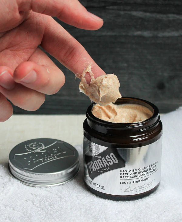 Exfoliating Beard Paste and Facial Scrub: Mint & Rosemary - Barbermarket - Beard Paste