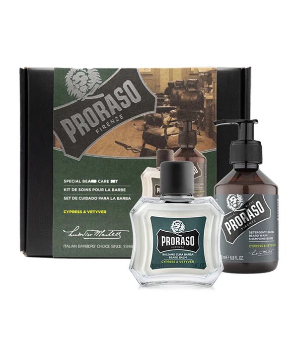 Beard Care Duo Box for New or Short Beards: Cypress & Vetyver - Barbermarket - bundle set